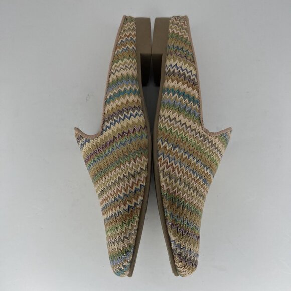Serra Brown Multicolor Woven Pointed-Toe Mules Womens Size 7 Slip-On Flats - Picture 7 of 10